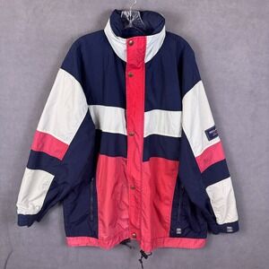 Regatta Mens Sailing Windreaker Jacket 2XL 90s Red White Blue Color Block